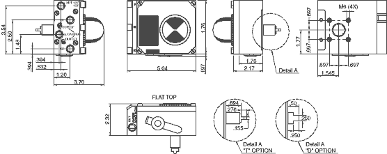 Model 7000 Pneumatic Positioner Dimensions