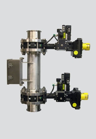 Purpose: Double Dump Valve Assembly with Ferrule Connections Discharging Titanium Silicate from a Spray Dryer
